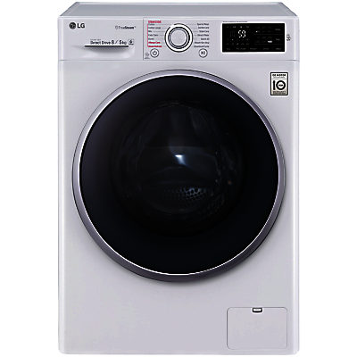 LG FH4U2TDH1N Freestanding Washer Dryer, 8kg Wash/5kg Dry Load, A Energy Rating, 1400rpm Spin, White